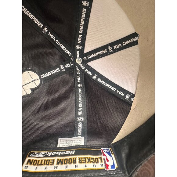 2004 NBA Champions Detroit Pistons Locker Room Hat Black & White Mesh Cap Reebok - Picture 6 of 9